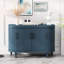 Buffet de rangement bleu en bois, armoire moderne de 47,2 pouces avec 4 portes et tablettes réglables pour la chambre à coucher, console de cuisine, décoration intérieure de chambre à coucher