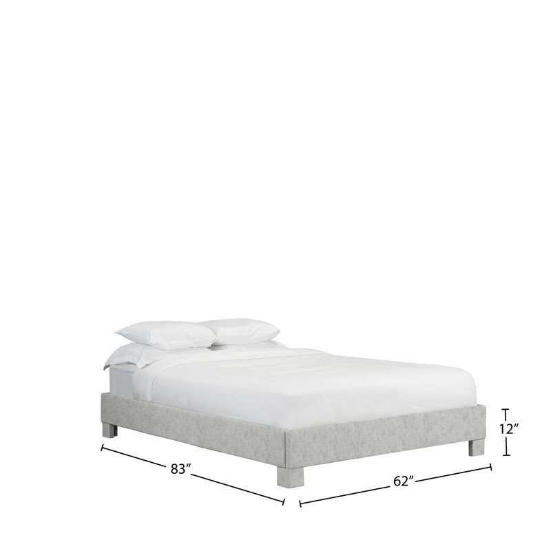 Lit plateforme tapissier Tartaglia, Velours - Argenté, Grand