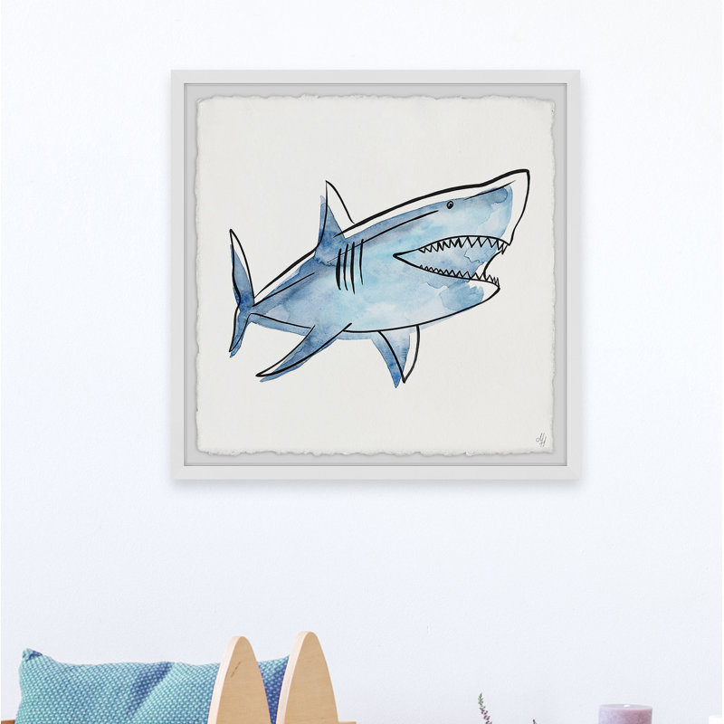 Chesney 'Big Shark' Framed Print, 18" H x 18" W x 1.5" D