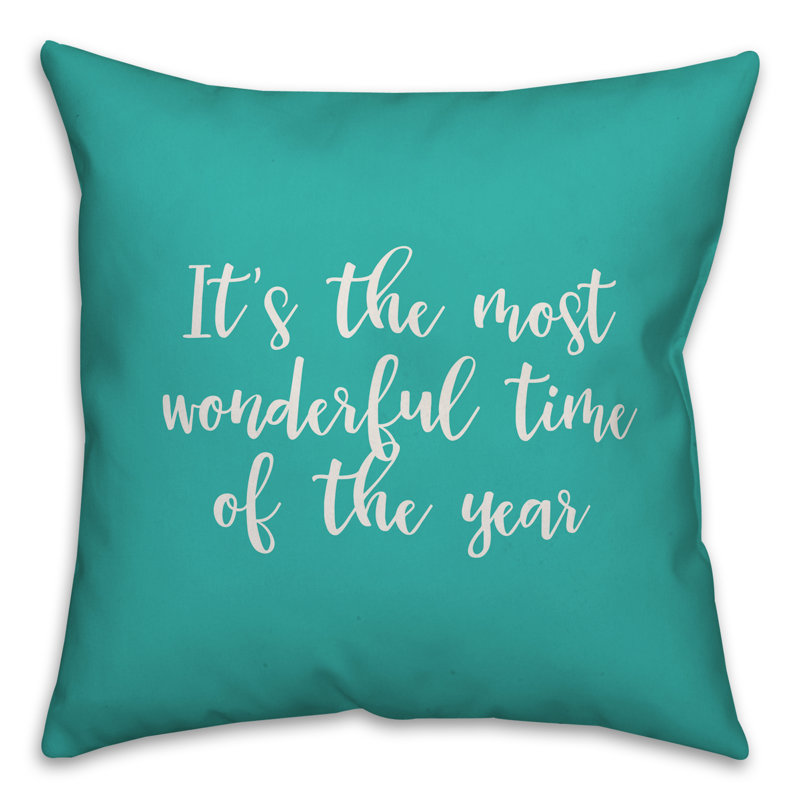  Coussin décoratif It's the Most Wonderful Time of the Year, Bleu sarcelle, Coussin décoratif