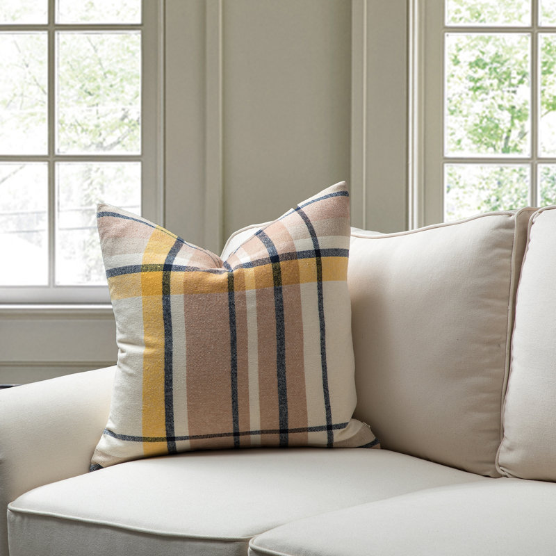 Checkered Throw Pillow, Down Blend