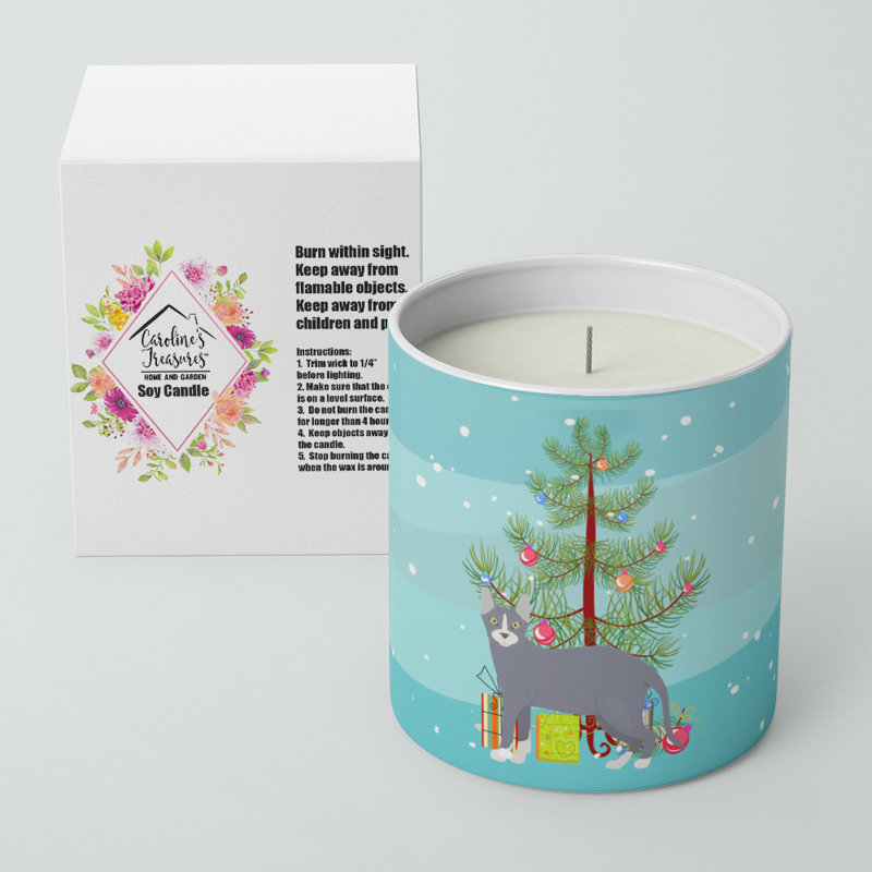 Bougie décorative Don Sphynx # 2 Cat Merry Christmas 10 oz