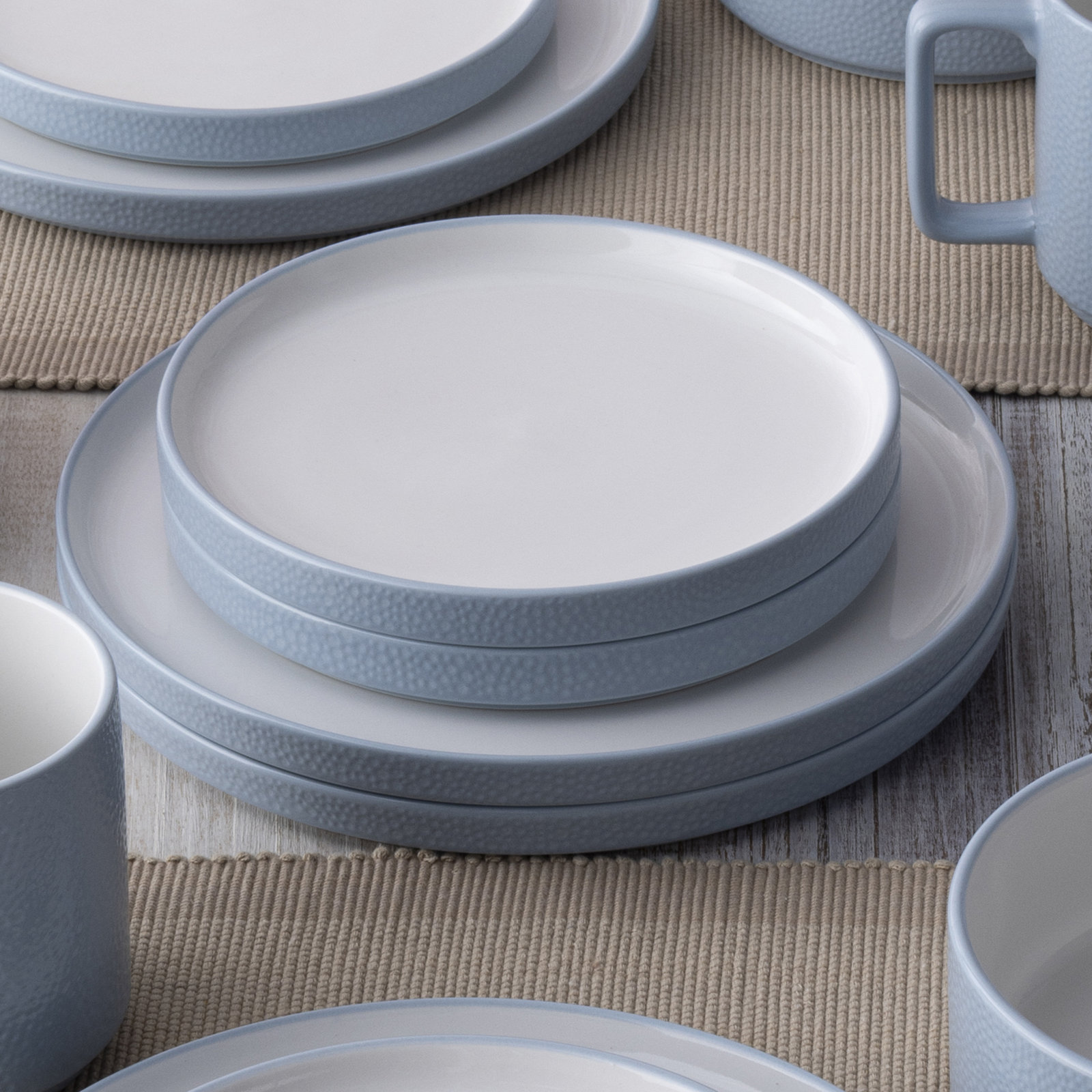 Noritake Colortex Stone Stax Dinner Plates, 9-3/4", Aqua