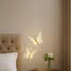 2-Light Butterfly Pendant Light, Elegant Gold Finish With 3-Colour Led
