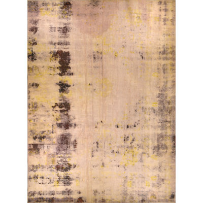 One-of-a-Kind 5'5" X 8'1" New Age Wool Area Rug in Tan