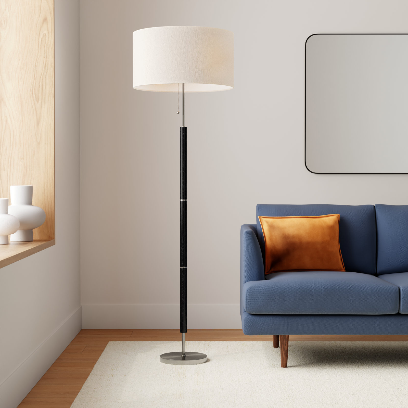 Fernando 65.5'' Floor Lamp, Black/Gray, White