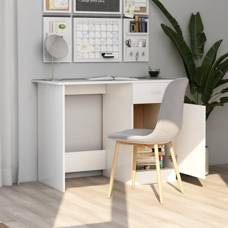 Nelly Desk Engineered Wood Bedroom Office Corner Study Desk, White