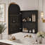 Armoire à pharmacie vintage avec miroir, rangement, design élégant en forme d'arche et étagère réglable pour une organisation optimale de la salle de bain-212378516-212378519