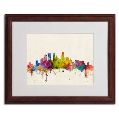 « minneapolis, minnesota » par michael tompsett, impression encadrée encadrée