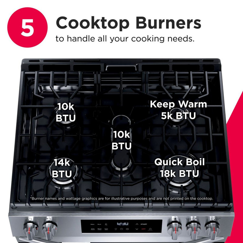 30" Front Control Gas Range with Air Fry