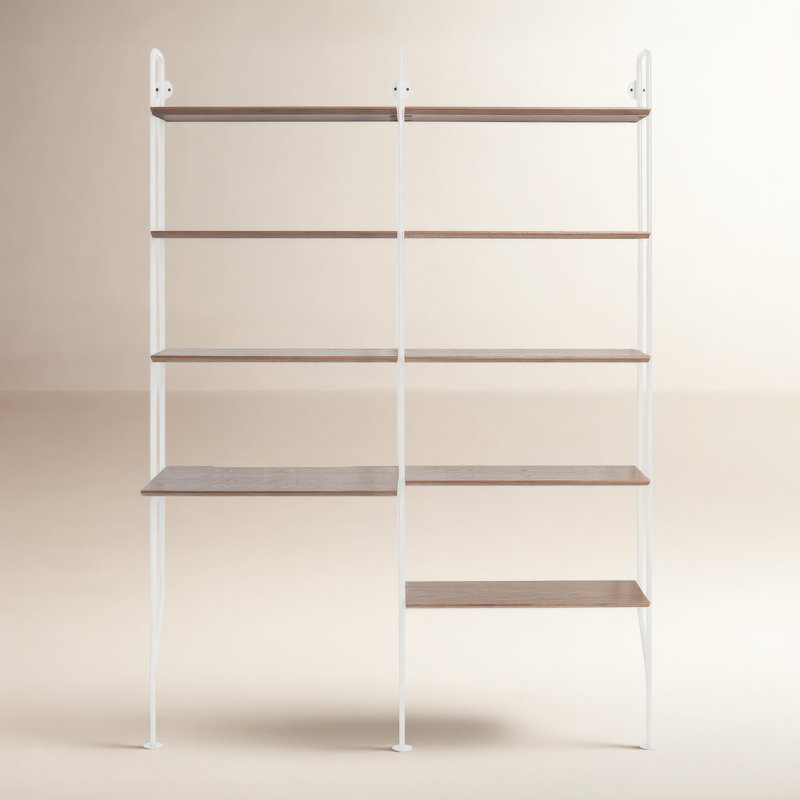 Hitch Ladder Desk, White, Walnut