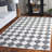 Ebony Hand Tufted Wool Pile Checkered Rug-95854282