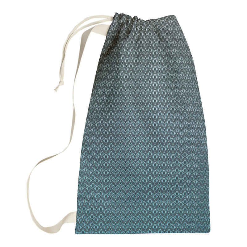 Sac à linge Ombre Art Deco, Petit (H 64 po x l 20 po x P 1,5 po), Bleu / Gris