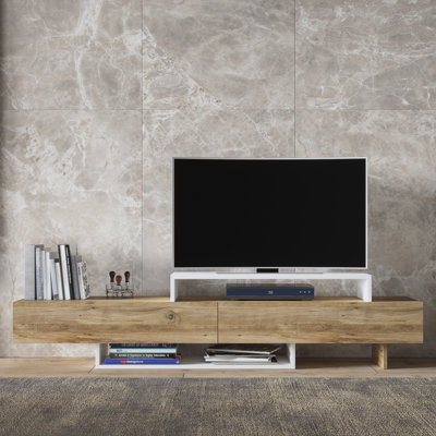 Dessein Minimalist TV Stand for TVs Up to 65" – Modern Media Console with Storage
