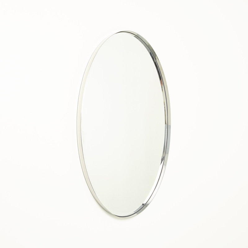 Miroir ovale allongé - nickel, H 44,25 po x l 24,5 po