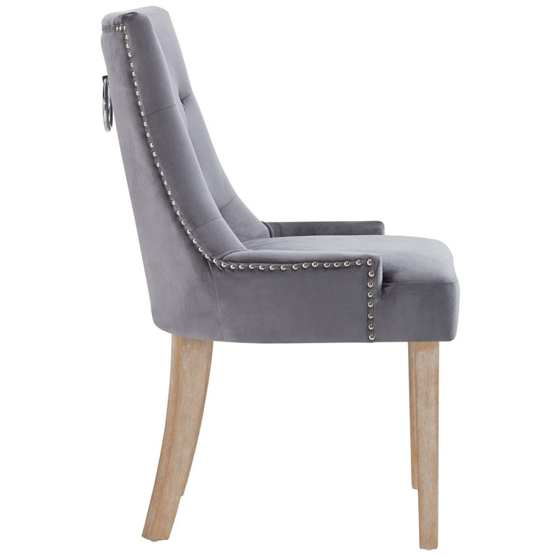 Pose Upholstered Fabric Dining Chair, Gray, 4
