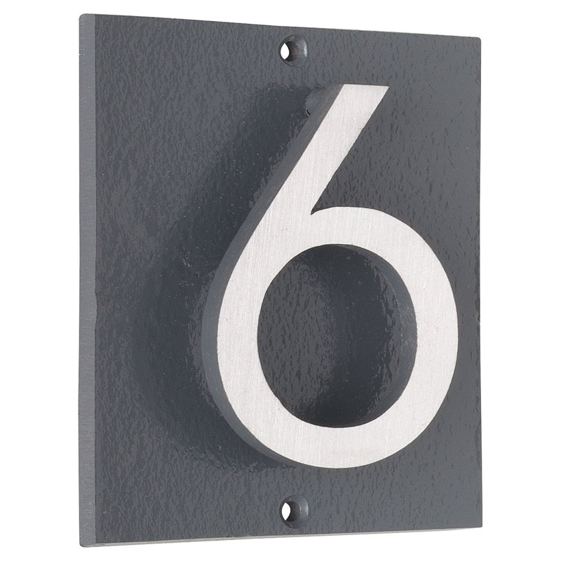 Plaque d'adresse verticale à 1 ligne flottante, Gris / deux tons, Oui