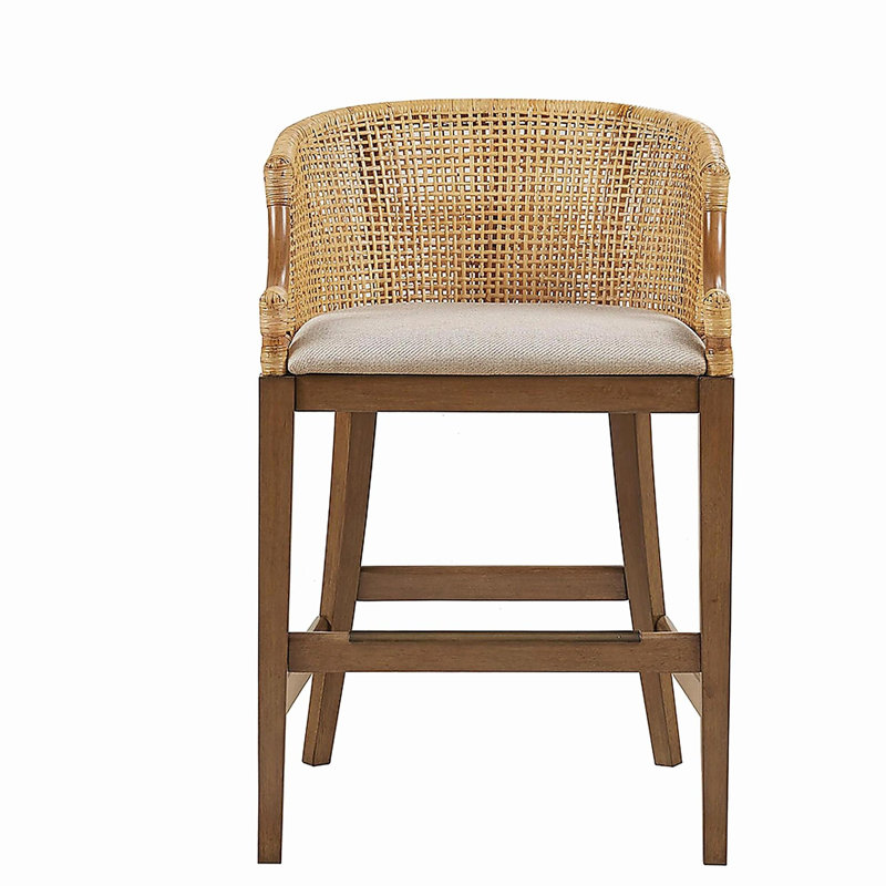 Tabouret de bar en saule tissé à la main d'une hauteur de 25 po