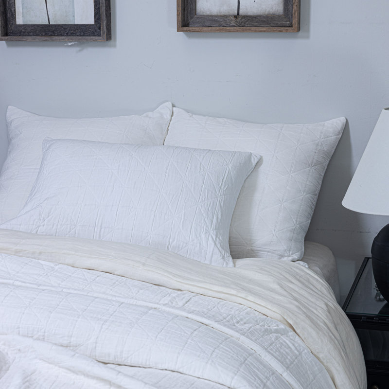 Courtepointe MARSHALL, blanc, très grand, White, King Quilt
