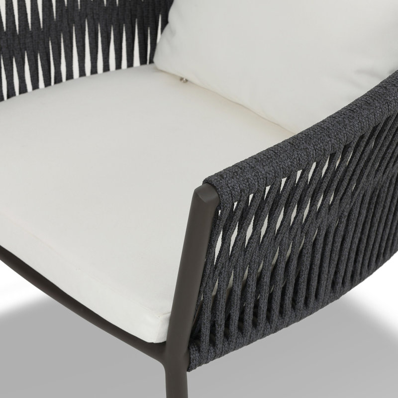 Outdoor Dining Armchair, Arashi Salt, Bronze/Dark Gray