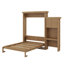 Grand lit escamotable mural avec plusieurs tablettes de rangement convertibles, cadre de lit plateforme pliable en bois avec décoration à persiennes-353702862