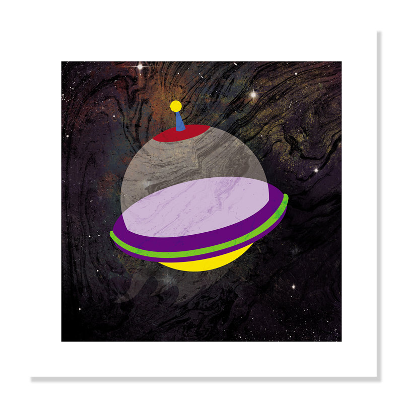 Impression sur papier roulée «Spaceship Adventure Three», H 20 po x l 20 po x P 1 po, Papier