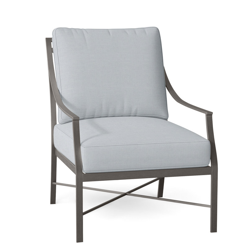Méridienne d'extérieur en aluminium forgé Monaco, Gris ardoise, Welt, Lin chambray