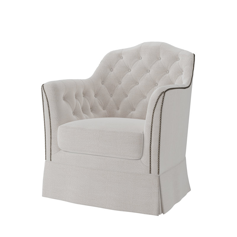 Fauteuil d'appoint Catriona, Merino Pearl (tissu performance) 1360-91, Laiton rétro petit