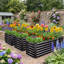 Jardinière surélevée en acier galvanisé de 1,83 m x 0,91 m x 0,61 m, bac à fleurs extérieur extra-profond en métal-2083249100