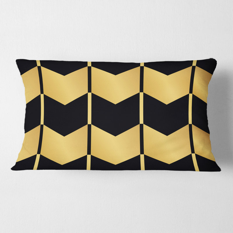 Coussin Golden Luxury Geometrics V - Mid-Century Modern Printed