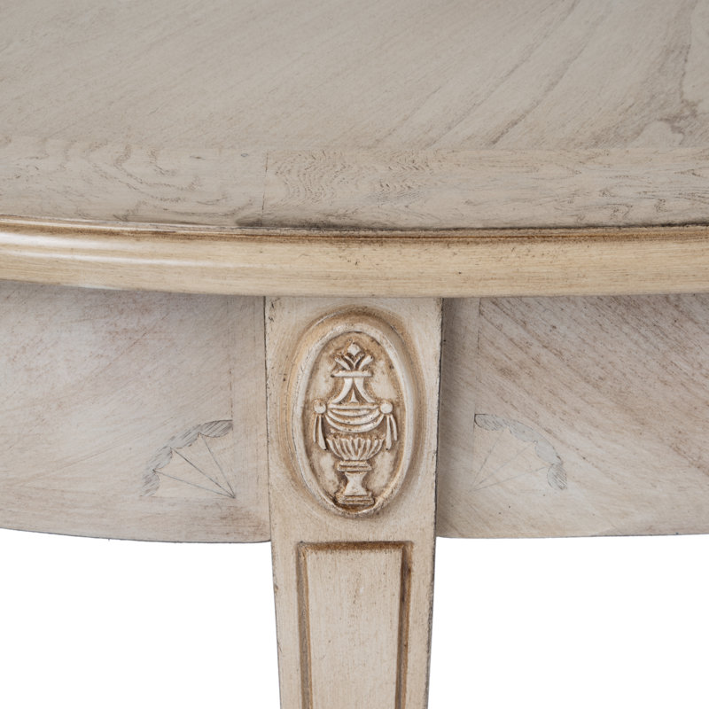Astor 54"W Demilune Console Table, Antique Beige
