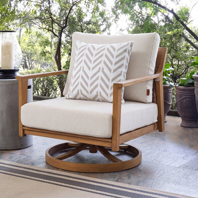 Swivel Outdoor Lounge Chair with Cushions
