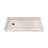 DreamLine SlimLine 36 inch D x 60 inch W x 2 3/4 inch H Single Threshold Biscuit Alcove Shower Base with 2 inch Matte Black Left Round Drain-118322001-118322011
