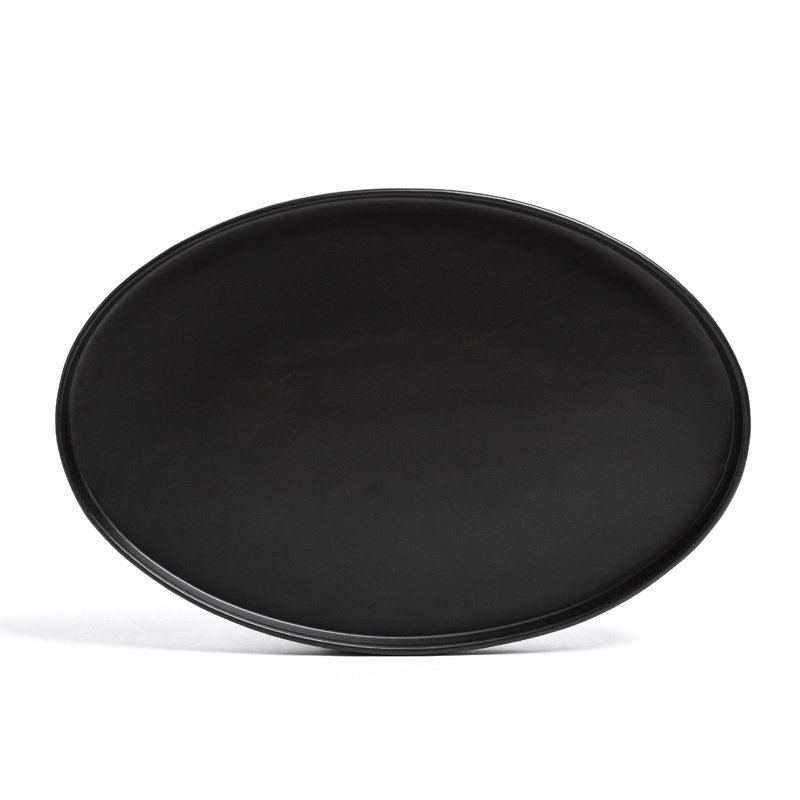 Over&Back Stackable Oval Serving Platter, Black