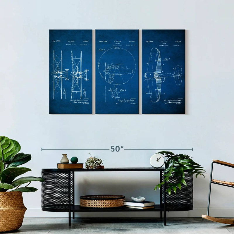 Avion, impression sur toile, H 45 po x l 28 po x P 1,25 po