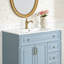 Meuble-lavabo avec lavabo, 3 tiroirs et poignées en métal-1925037792