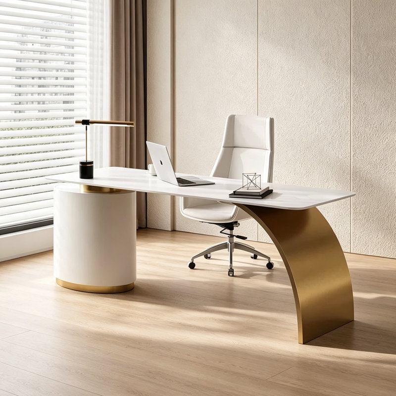 Balfor, Blanc / Doré, H 29,53 po x l 70,87 po x P 27,56 po
