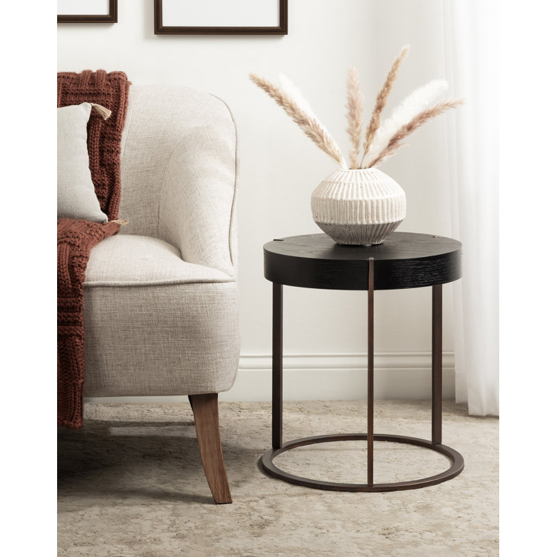 Round Wooden Short Side Table
