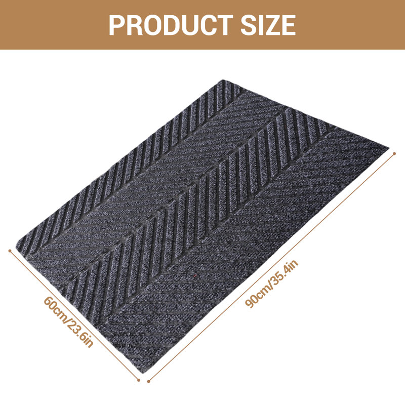 Heavy Duty Commercial Entry Door Mat - Low-Profile Non-Slip Waterproof Welcome Rug - Durable, Easy Clean, Fade Resistant - Ideal for Indoor Outdoor Office or Home - Gray, 32" x 48"