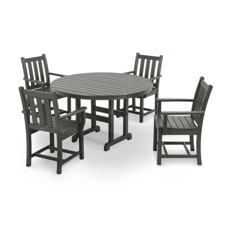 Ensemble repas 5 pièces POLYWOOD, Gris ardoise