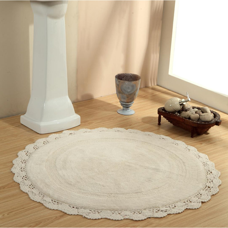 Tapis pour salle de bain Wingert, l 24 po x L 24 po, Ivoire