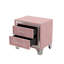 Ensemble de lit plateforme grand rose avec lumières DEL et deux tables de chevet