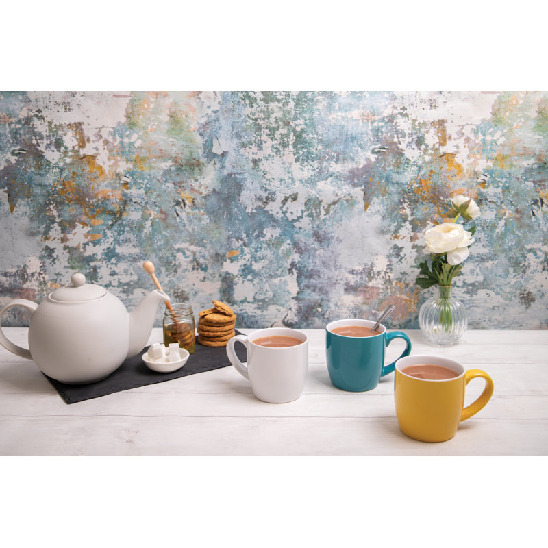 Globe Stoneware Mug, White, 4