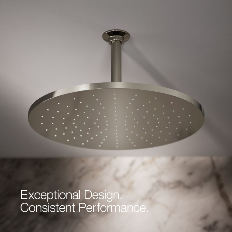 Contemporary Round 14" Rainhead with Katalyst Air-Induction Spray, 2.5 Gpm, Vibrant Polished Nickel