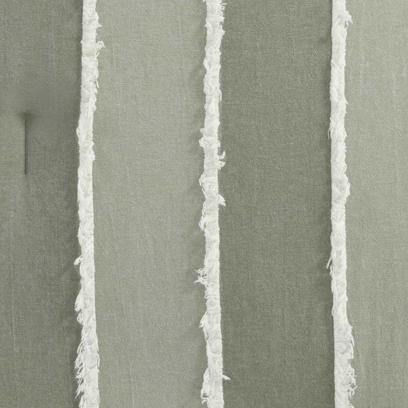 Édredon 3 pièces pour lit double / grand Sage - Rembourrage en coton à rayures alternées avec literie Bartacks visible 100% rayée avec machine blanche