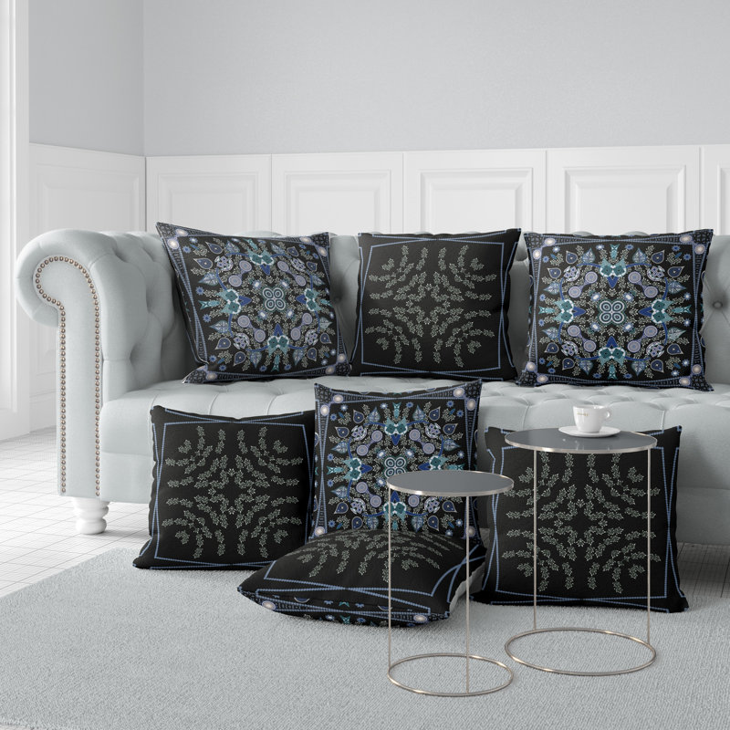 Housse et insert de coussin décoratif carré intérieur / extérieur en polyester / mélange de polyester Vine Visions
