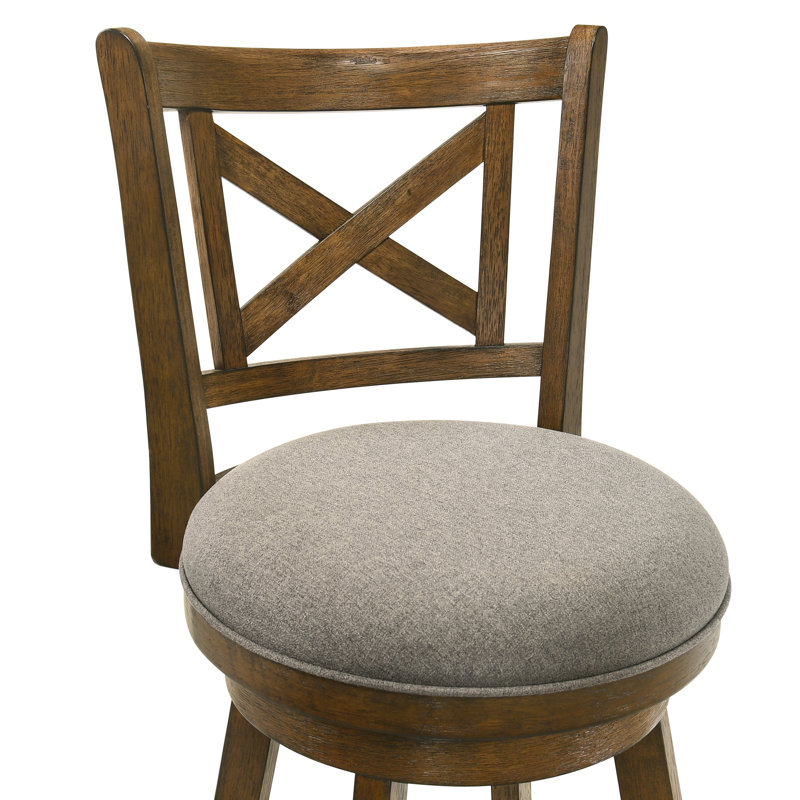 Tabouret de bar pivotant en bois Kodi, Gris, 1, Tabouret de comptoir (siège d'une hauteur de 24,7