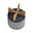 CERAMIC AZTEC PLANTER ON WOODEN STAND, GRAY-781218276