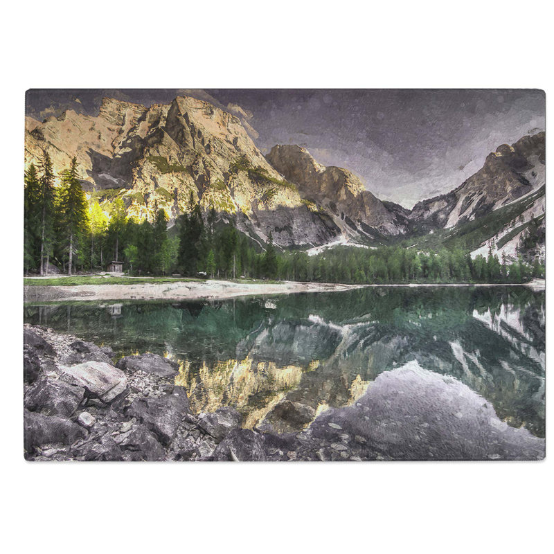Glass Mountain Beauty in Abstract Chopping Board, 39 cm W x 28.5 cm L