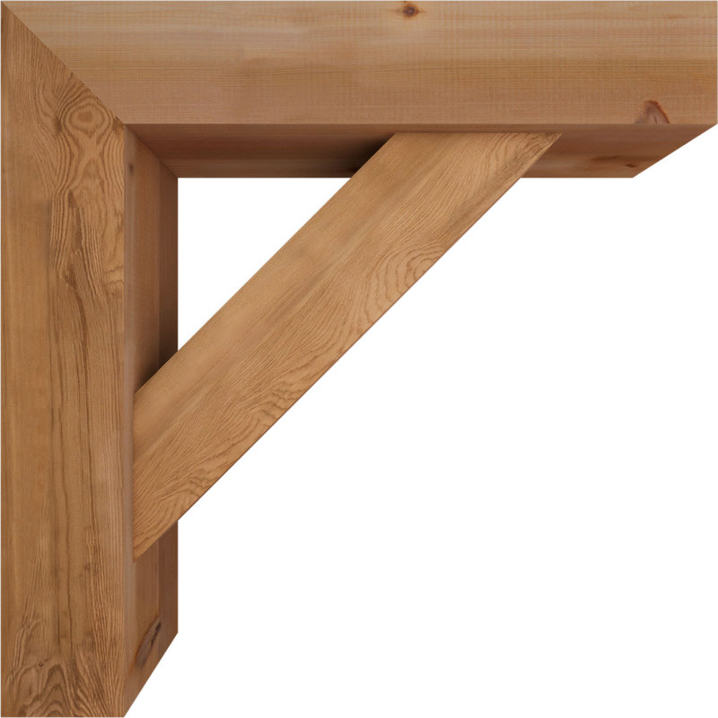 Traditional Block Bracket w/ Offset Brace, 32 x 32, 7 1/2"W Western Red Cedar (Smooth)